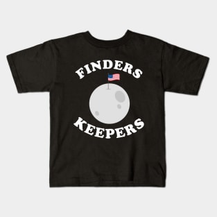 Finders Keepers Funny Moon Flag Kids T-Shirt